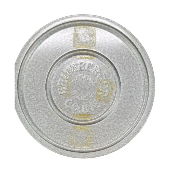 2 Vintage Brumberger Hammered Metal 8mm Film Canisters 1 Unbranded Blue 5 Inch - Picture 7 of 8